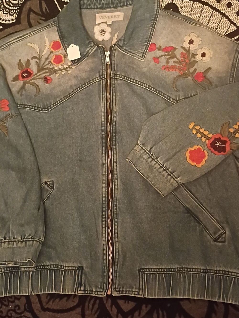 Vintage Veveret Embroidered Jean Jacket